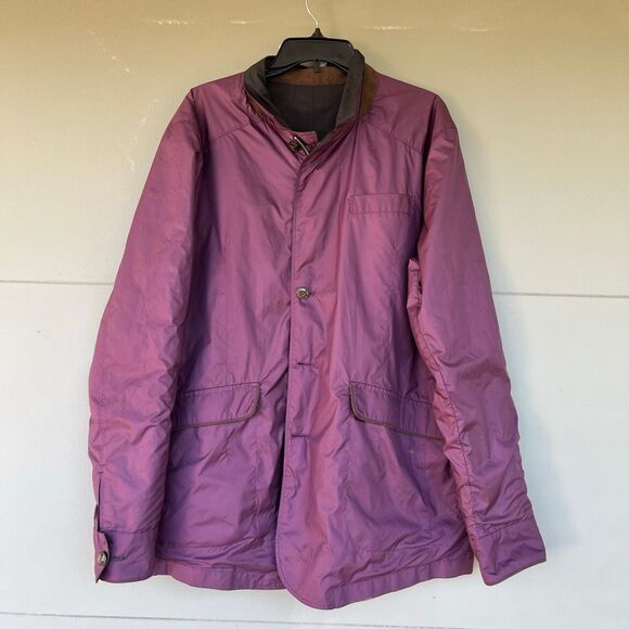 Peter Millar Reversible Canton Field Jacket Black/Grape Faux Suede Trim, Size L - Picture 6 of 16